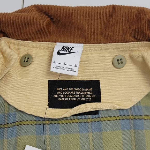 Nike Life Flannel-Lined Barn Coat Sesame Work Jacket FZ0132-252 Men Small New - Picture 10 of 14